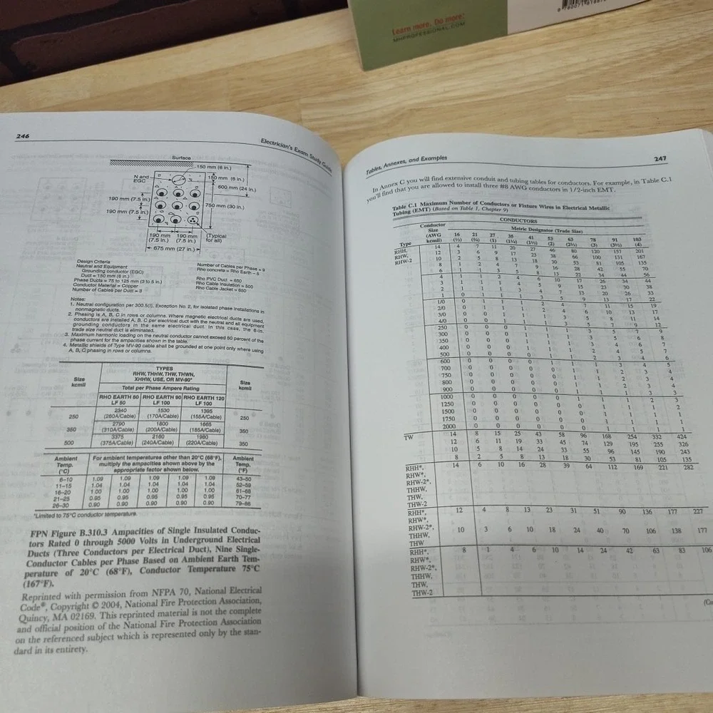 Electricians exam study guide and Trade demystified books school educate